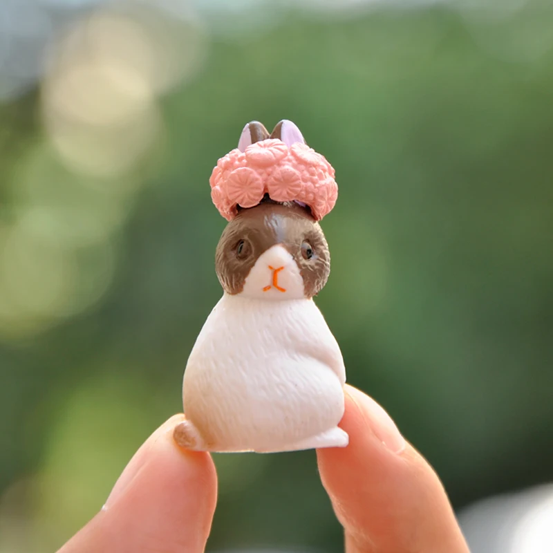 Cartoon Rabbit Figure Fairy Garden Accessories Table Decor Figurines & Miniatures