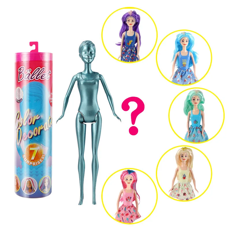 Explosive DIY Doll Color-changing Toys in Different Scenes Freely Create Color Magnetic Box Girl Surprise Toys