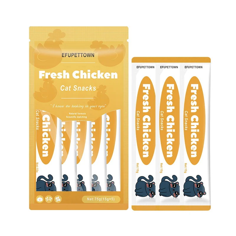 Factory Best-selling Cat Creamy Bars Stick Treats In Pouch Wholesale Bulk Cat Wet Food Cat Treat Food