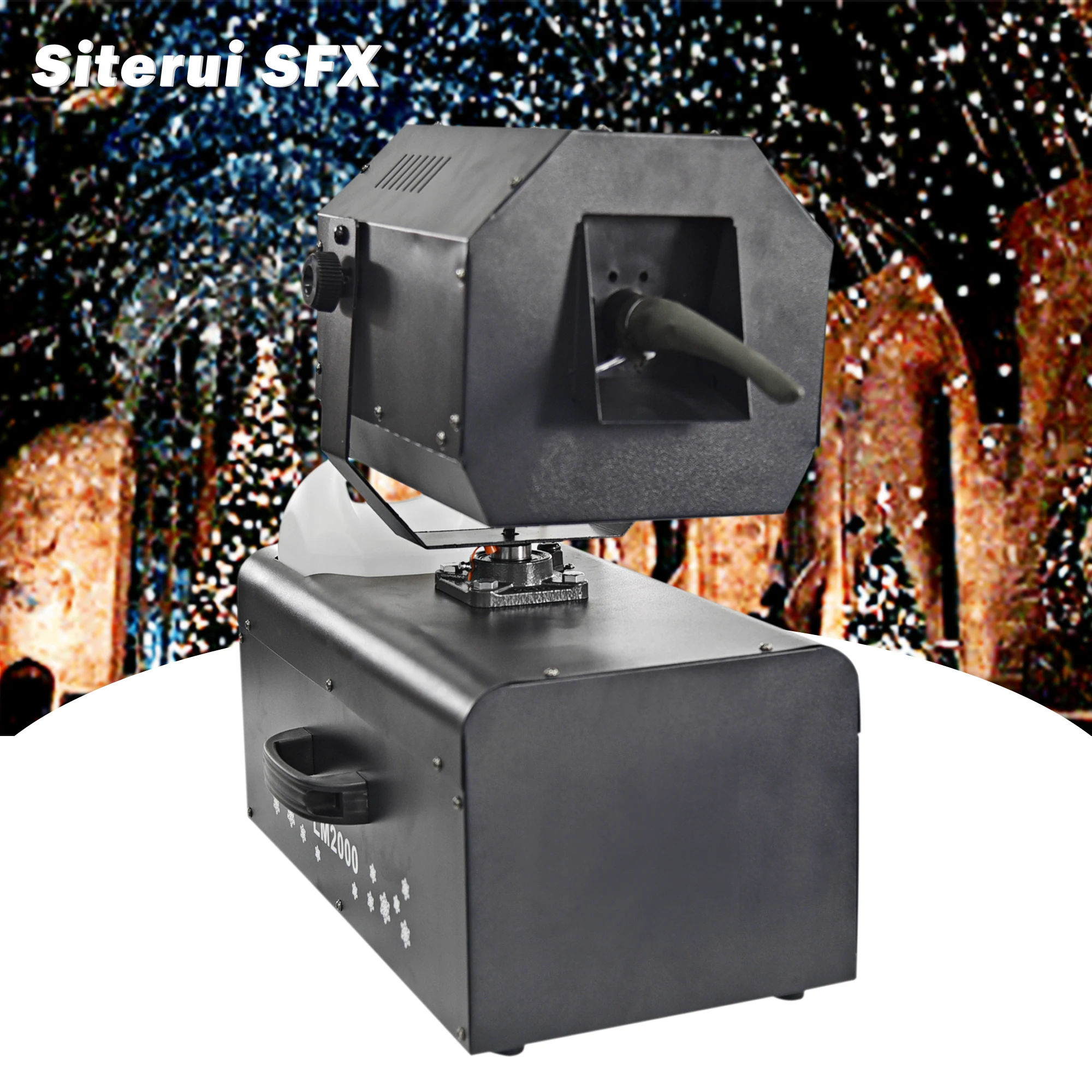 SITERUI SFX 2000w snow machine 180 degree move head snowflake Artificial snow machine wire and wireless control for Christmas