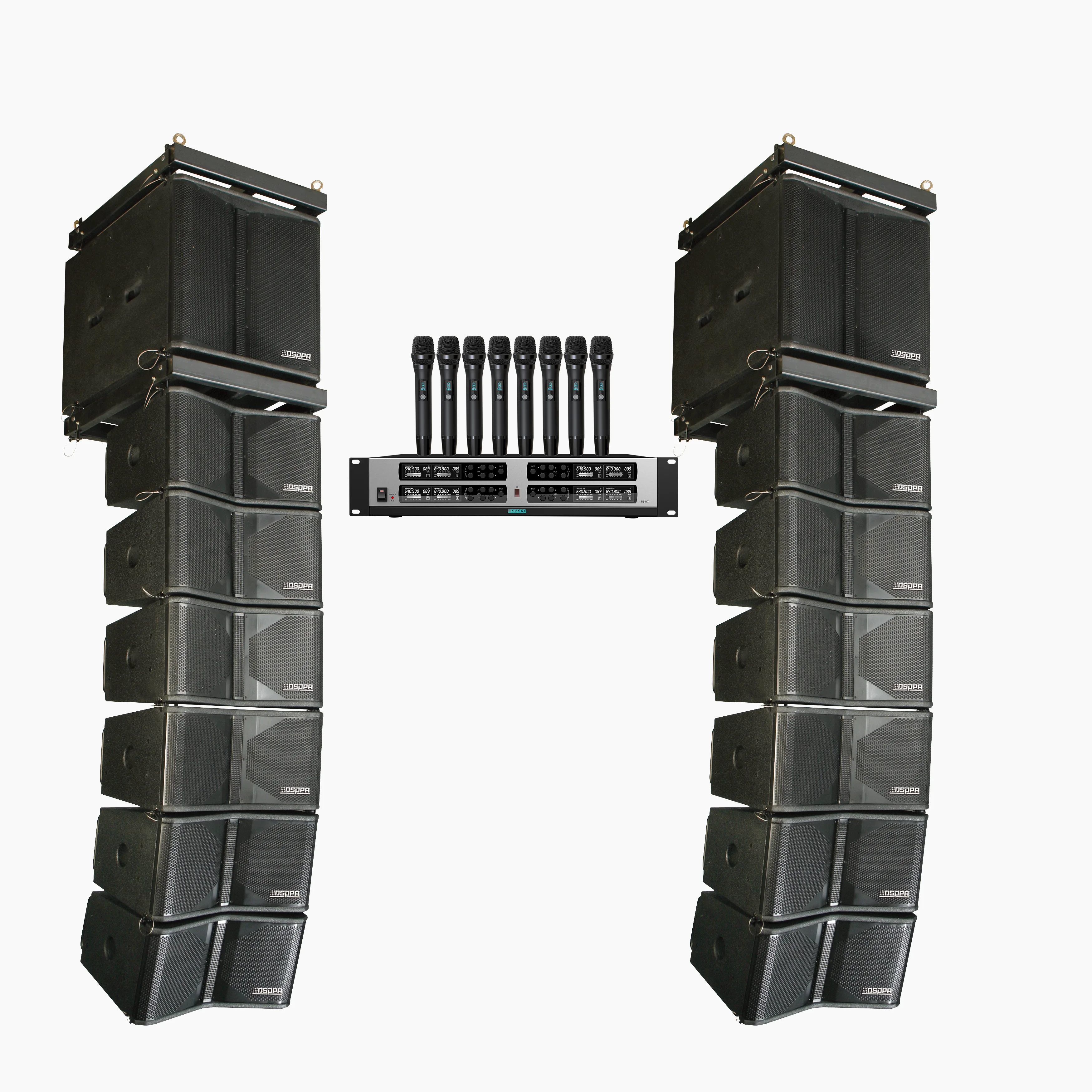DSPPA sound equipment/amplifiers/speaker manufacture passive speakers dual 10 inch audio system line array loudspeaker