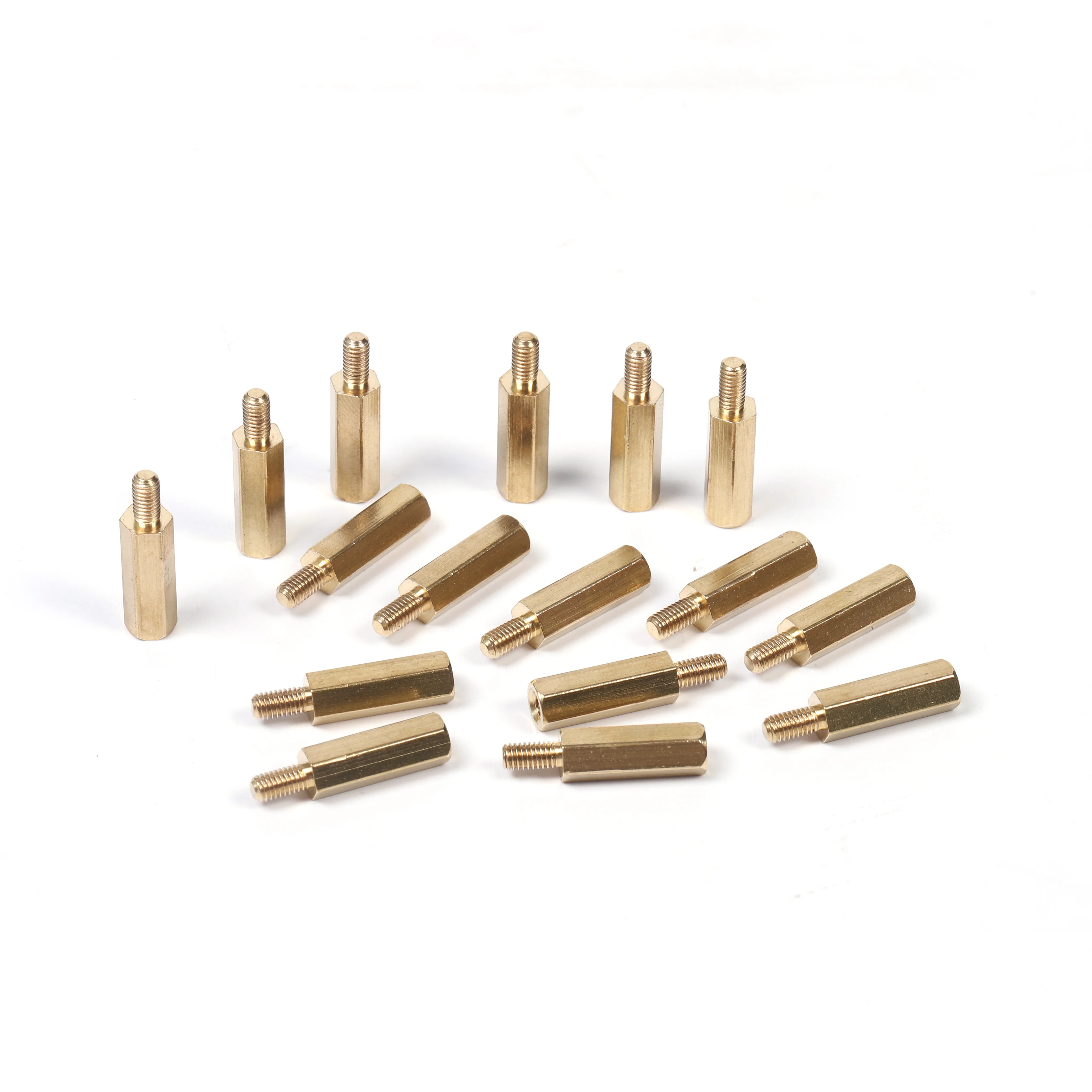 Brass Hex Screw Bolt With Internal Thread M3 M4 Brass Hex Standoff Bolts Male Female Threads For Mounting Screw Spacer