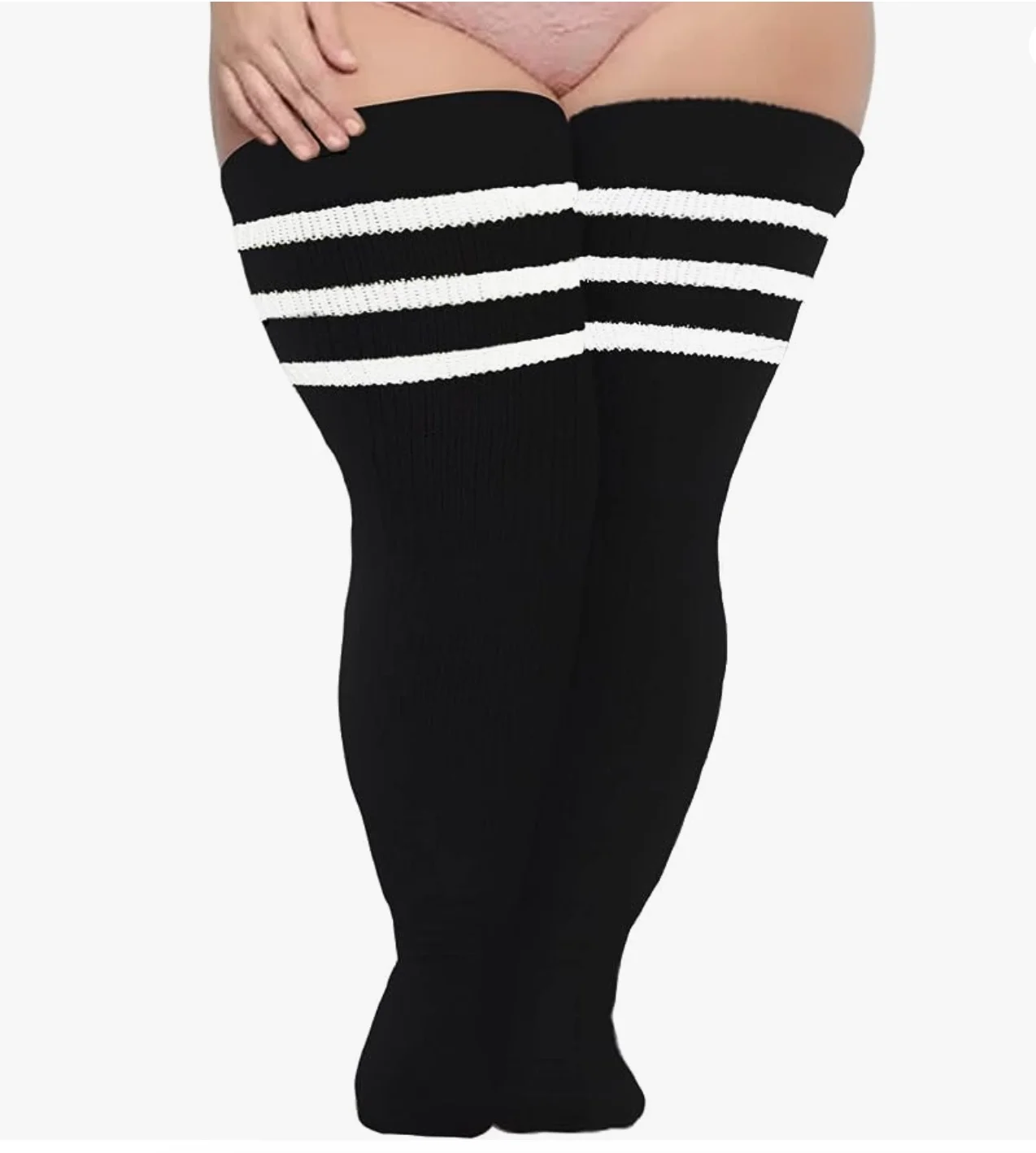 Plus Size Thigh Highs Socks for thick thighs New design warm customize striped extra size sexy girls over the knee stockings