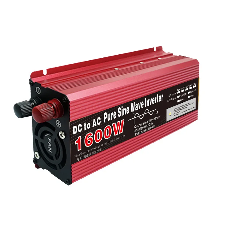 1000W 1600W 2200W 3000W Pure Sine Wave Inverter DC 12V 24V To AC 110V 220V  Voltage Transformer Power Converter Solar Car Invert