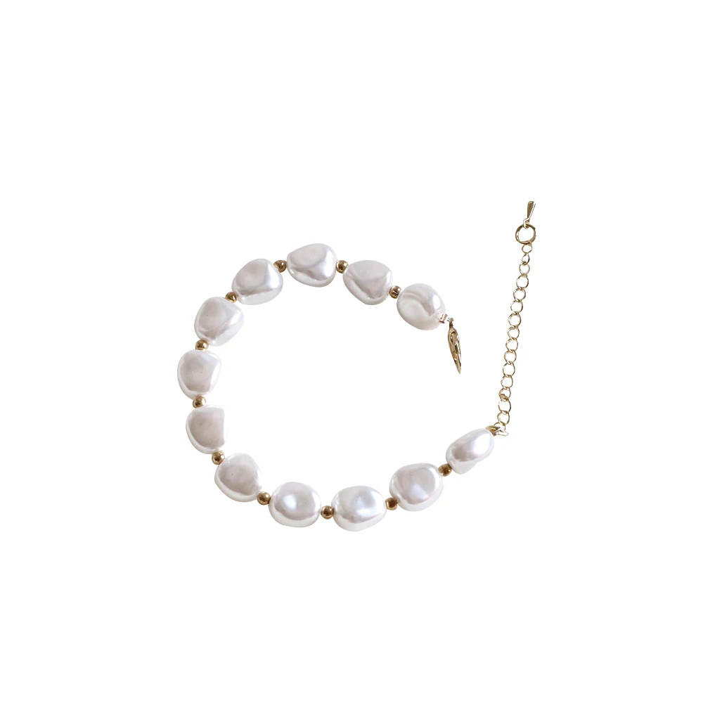 JUHU Man-Made Pearl Acrylic Bracelet For Women Simple Wedding Jewelry