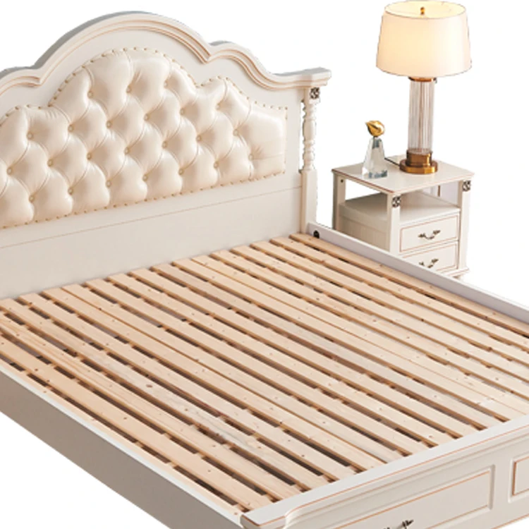 modern european solid wood bed Fashion Carved 1.8 m bed french bedroom furniture
