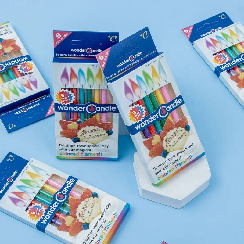 12 Pack Birthday Cake Candle Decor Supplies Color Flame Candles Magic Pillar Birthday Candles
