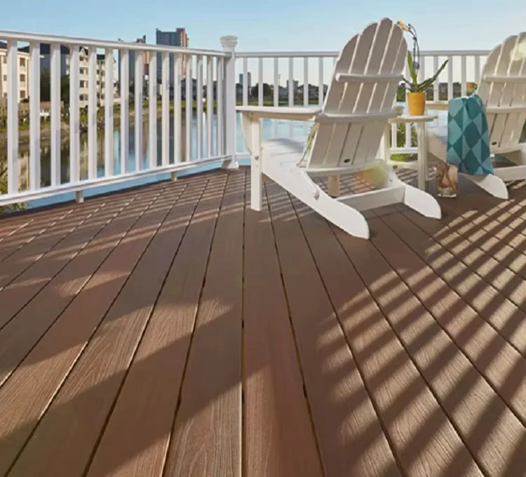 Eco friendly Waterproof No Fading Co extrusion 3D Embossed WPC Decking