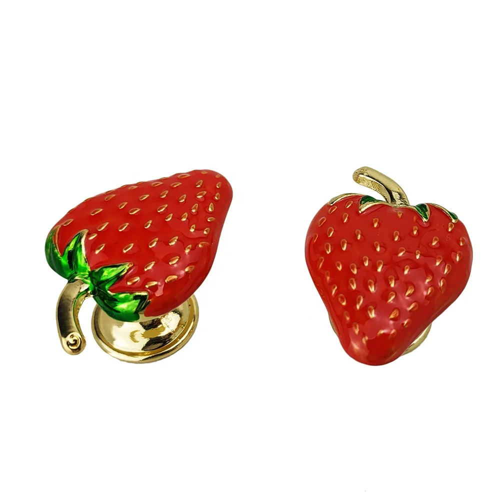 Клубничная ручка, новинка, ручка для шкафа с фруктами, ручка для ящика, аксессуары для детской комнаты