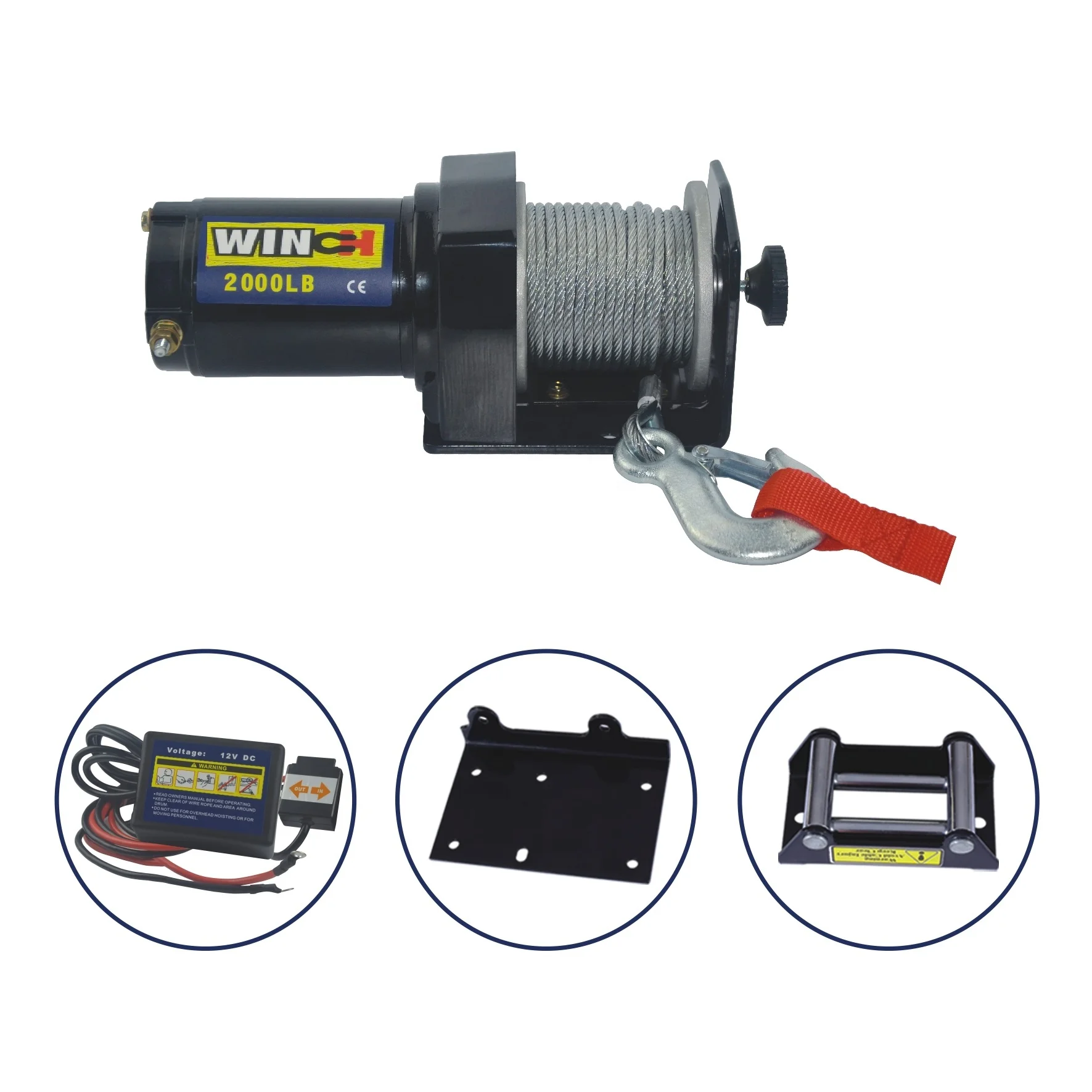2000lb Электрическая Лебедка 12V P2000-1 P2000-1A P2000-1B P2000-1C для ATV и