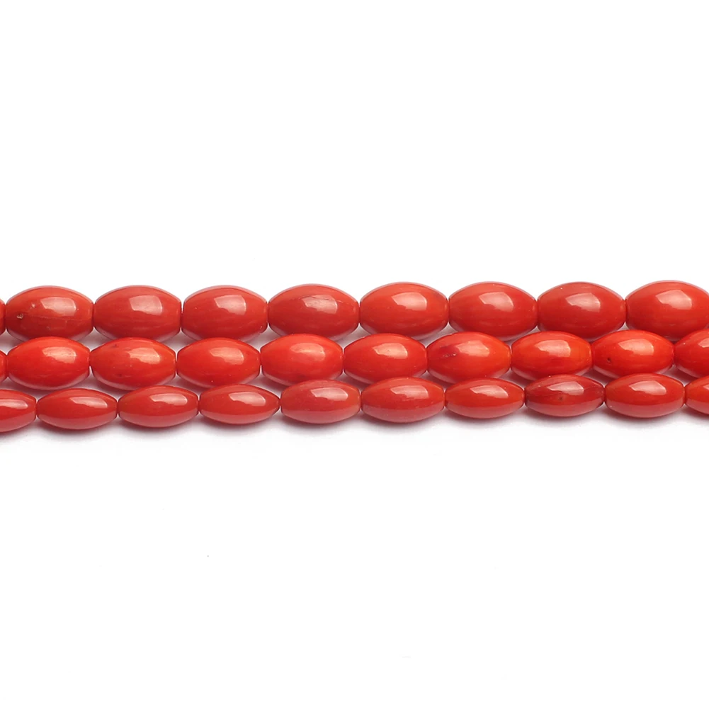 High Quality Natural Loose Beads Rice Shape Red Coral Beads For Jewelry Making Diy Bracelet Necklace