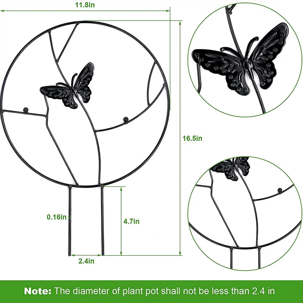 Modern gardening climbing frame plant bracket support rod bird butterfly-shaped iron frame plant flower arranging pole