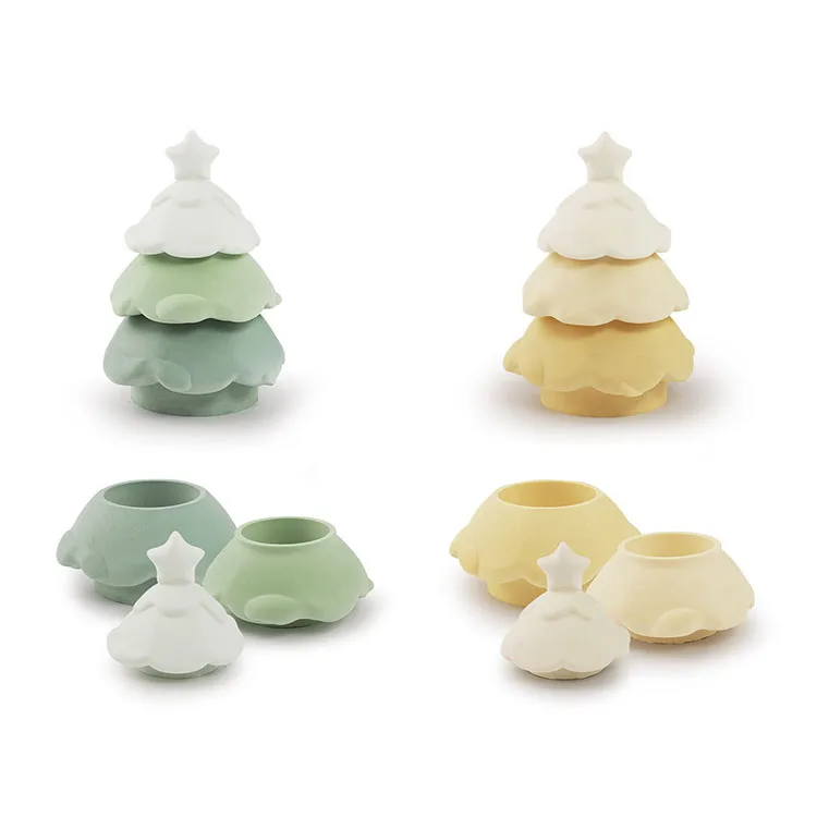 Christmas Tree Candle Jar Silicone Molds With Lid Soybean Wax Candle Container Casting Mould DIY Christmas Decorations Making