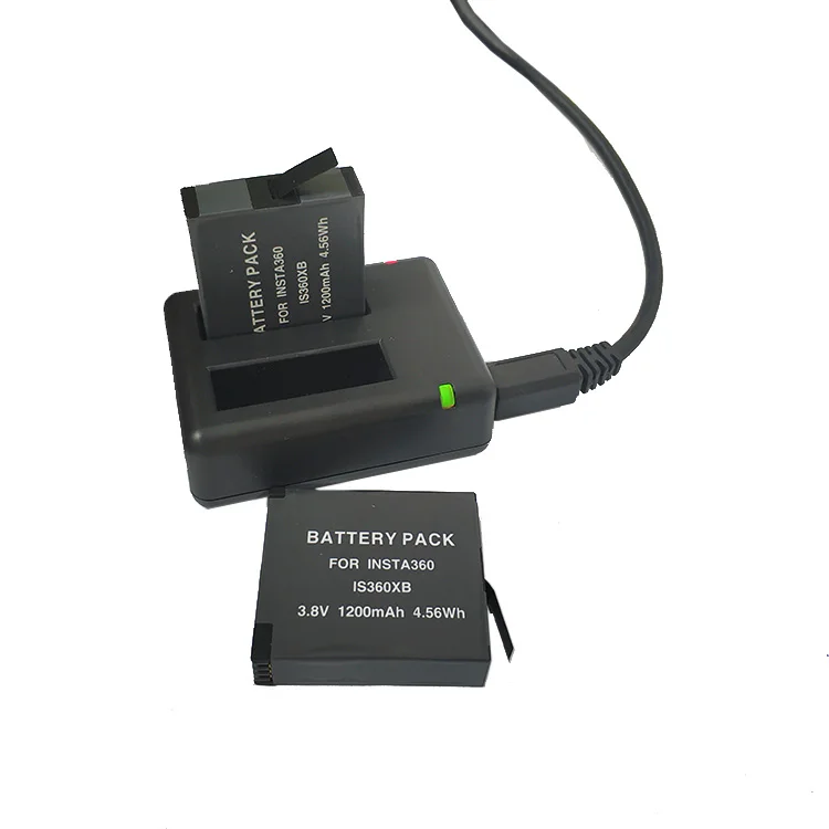 Power Battery (2-Pack) And Dual USB Charger Compatible For Insta360 ONE X Action Camera