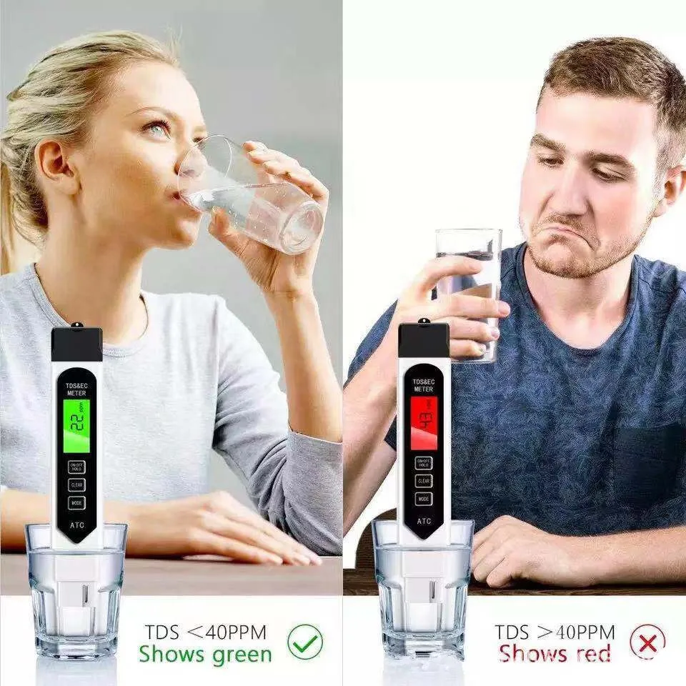  3 в 1 EC измеритель TDS детектор проводимости красный свет сигнализация Функция