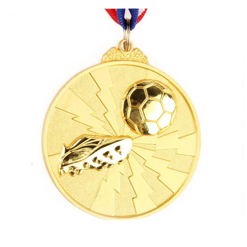 Wholesale custom blank metal zinc alloy baseball soccer football medals with ribbon