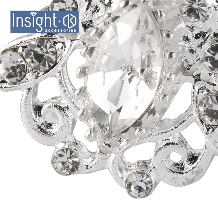 2.5*4.9cm Wholesale Metal Pair Buckles Custom Opal Pair Buckles Round Rhinestone Pair Buckles For Clothes