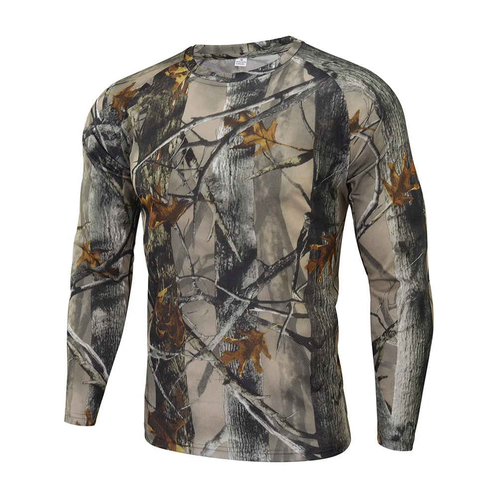Tronyond Outdoor Jungle Biomimetic Camouflage Hunting Quick Dry T shirt With Long Sleeve Hunting T-Shirt