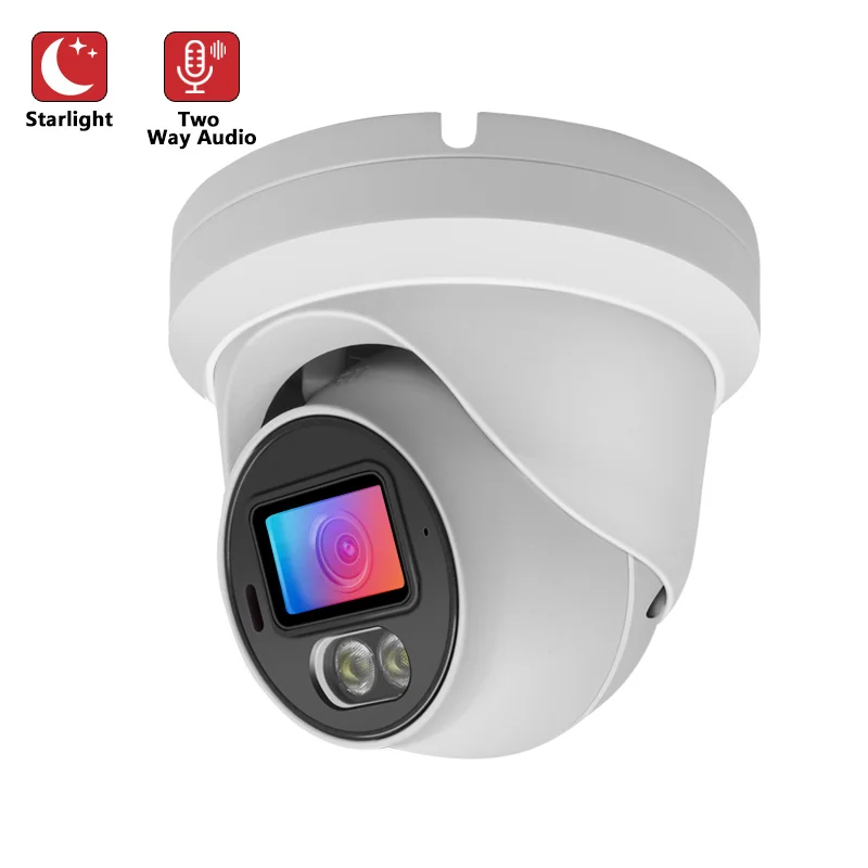 5MP Super ColorVu 1/1.8' Big Sensor  F1.0 lens PoE IP Camera 24/7 full Color Two Way Audio CCTV Network Security Camera