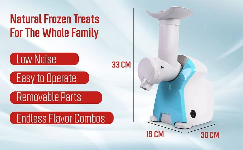 Frozen Dessert Maker 2.8 qt. Color White, Vegan Ice Cream and Frozen Yogurt Maker Soft Serve Desserts With Recipes