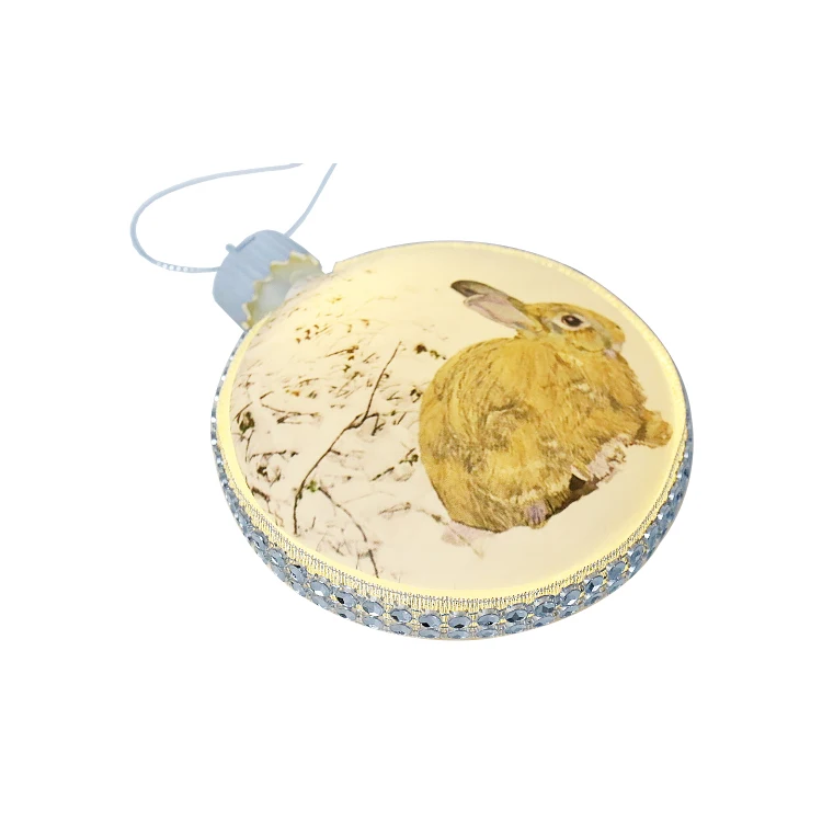 Wolf King Pattern Stage Decoration Hanging for Tree Party Supplies Ornament Christmas Lighted Flat Glass Mirror Ball