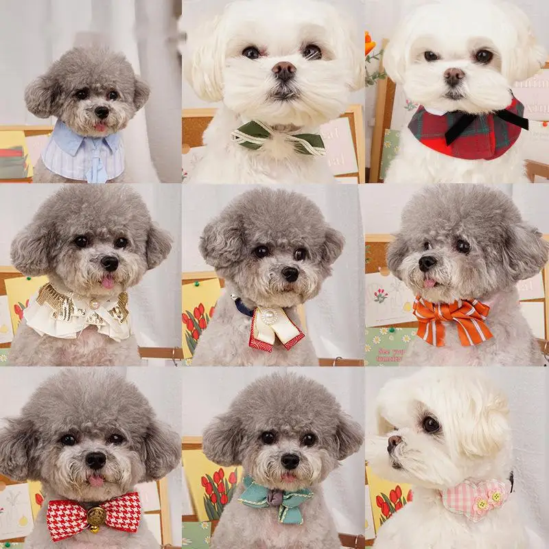 Wholesale Dog Pet Accessories Design Fashion Luxury Ribbon Bow Detachable Neck Bow Ties Collar for Pet Dog Cat
