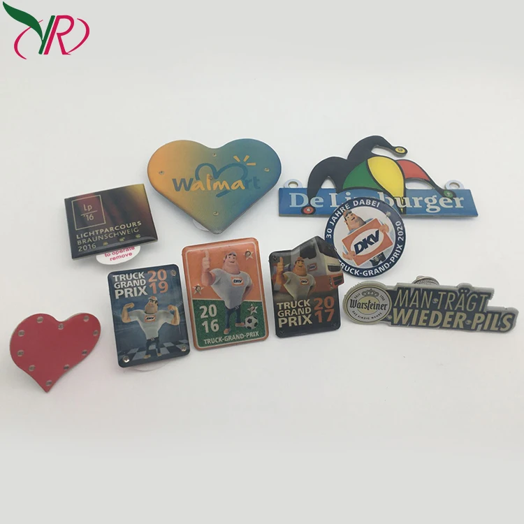 Factory Supplier Led Light Badge Button Lapel Pin Custom Shape Logo Magnetic Led Pin Badges For Party Events