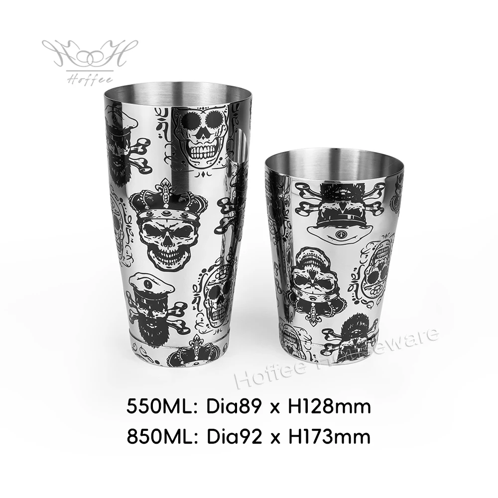 Custom 28/18oz Engraved Boston Cocktail Shaker Weighted Tins Stainless Steel Bar Shaker Kit Martini Mixer Etched Shaker