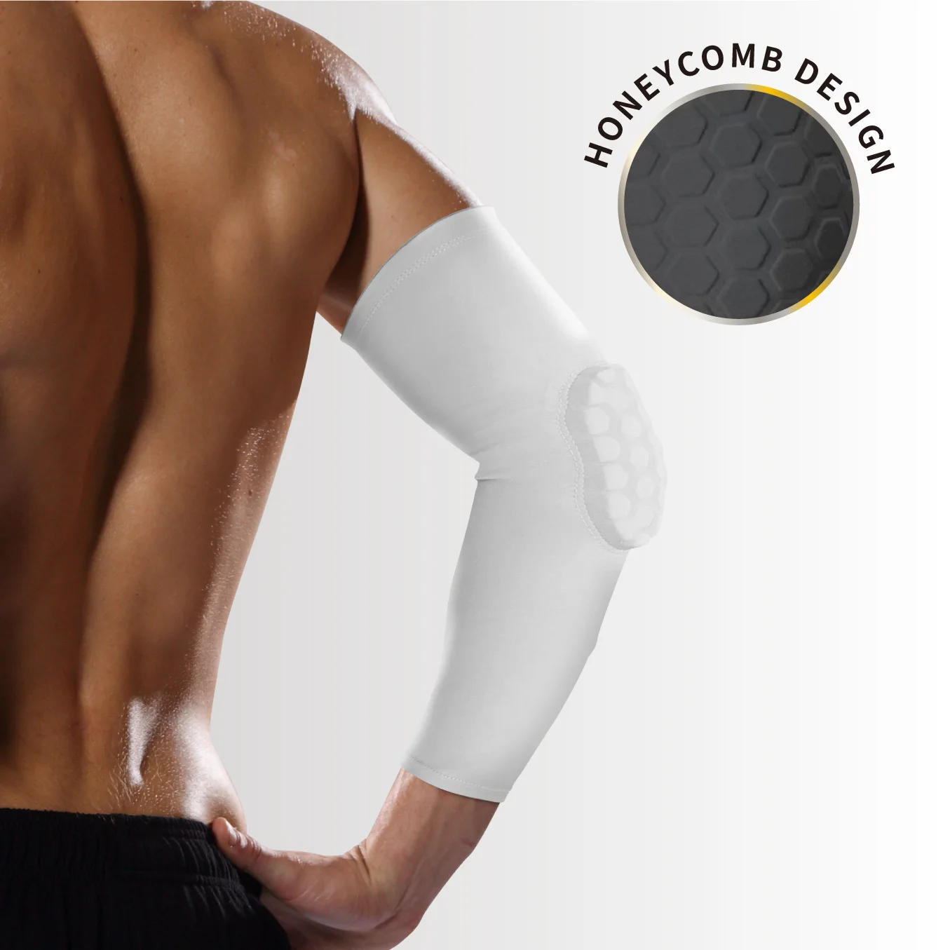 Honeycomb Arm Sleeves for Men or Women Tattoo Cover Up Cooling Sports Sleeve for Basketball Golf Football Arm Elbow Sleeves