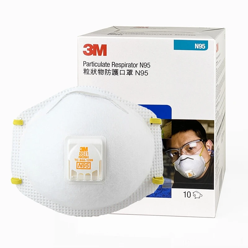 8511 kn 95 Respirator With Valve Filter Non Woven Respirator, 10PCS/BOX