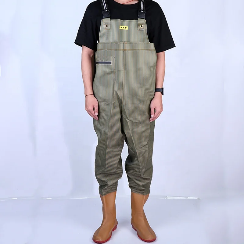 2021 New One-Piece Wear-Resistant Water Pants Fishing Thickened Tendon Bottom Pvc Boots