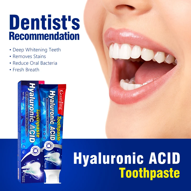 GuanJing New 100g Natural Organic Hyaluronic ACID Toothpaste For Brightens And Removes Stains