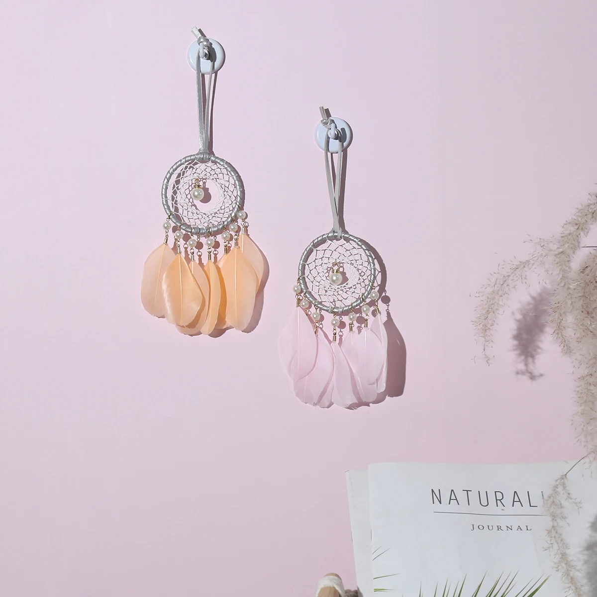 Pearl Feather Dreamcatcher Cars Rear View Mirror  Dream Catcher Wall Hanging Decorations Home Decoration