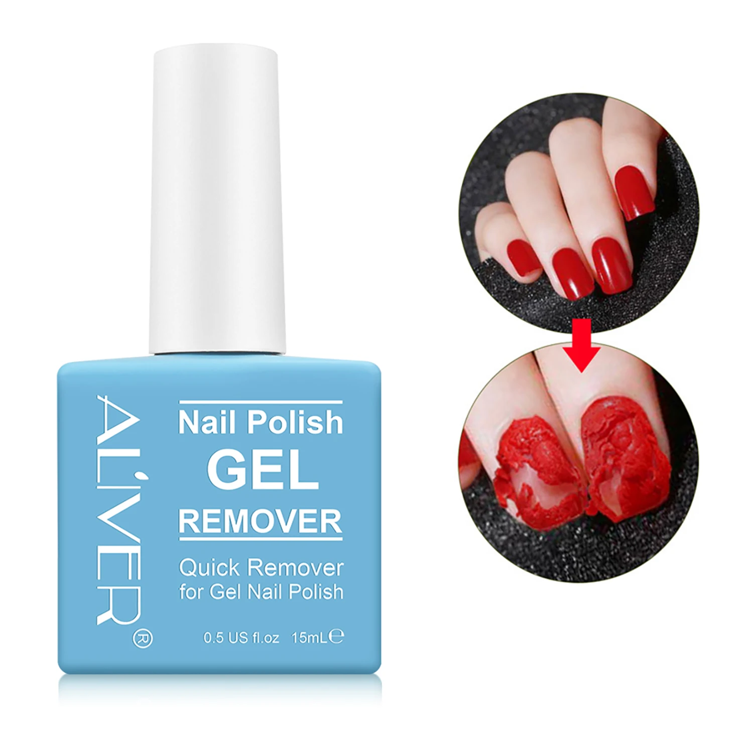 Aliver Blue Nail Polish Remover That Quickly and Easily Removes Nail Gel in 3-5 Minutes