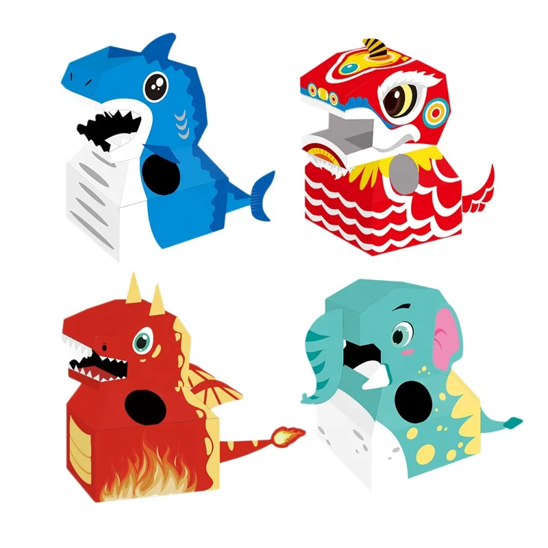 Indoor Outdoor Sport Games Toys Animal Role Play Cardboard Cosplay Wearable Cardboard Dinosaur Toy For Children