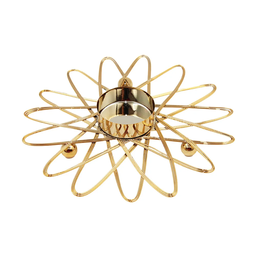 Christmas Candlestick, Desktop Decor Gold Votive Candle Stand For Table Centerpieces