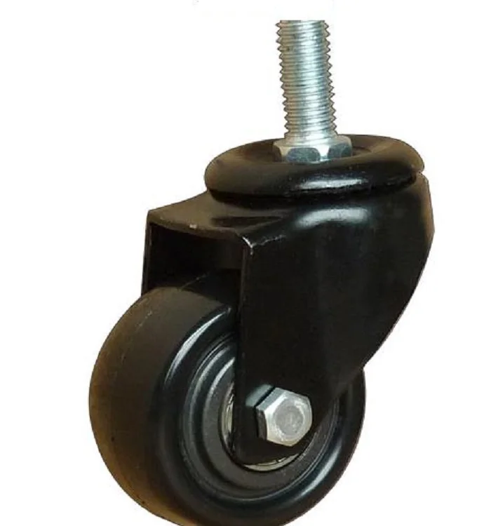 High Quality Light Duty Top Plate Sand Blast Fork Blue PU Swivel Caster Wheel 50mm