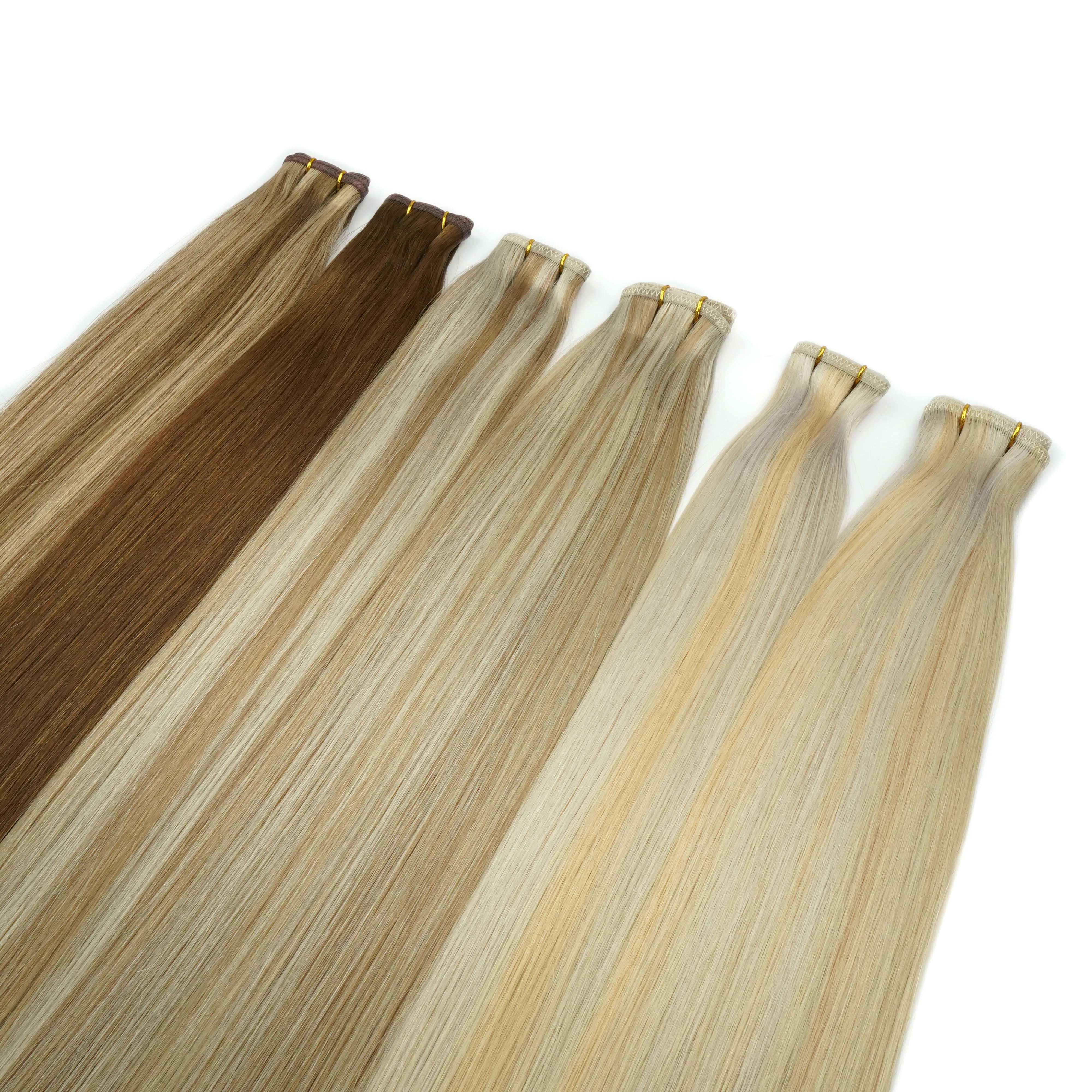 Doris Beauty Full Cuticle Aligned Virgin Hair Double Drawn Remy Flat Weft Hair Extension Packaging Natural Russian Hair