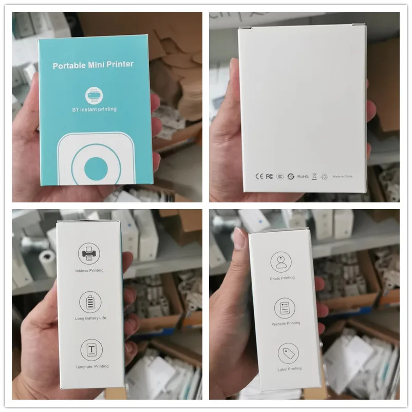 Impresora Portatil Con Bluetooth Imprimante Mini Portable Pocket Mobile Printer Stickers Label Photo Thermal Wireless Printer
