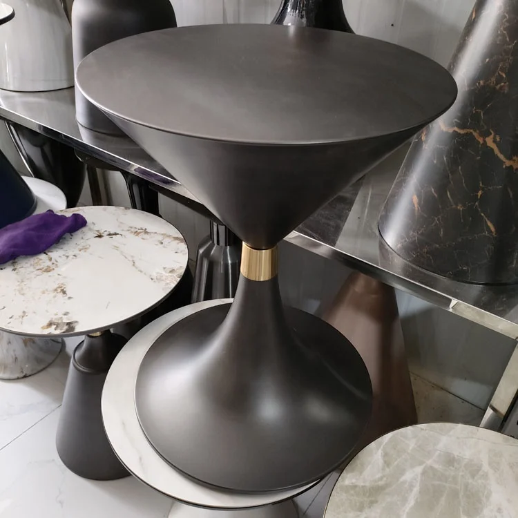 New Design Round Modern Metal Arabic Side Table Side Sofa Table Black Bed Side Table