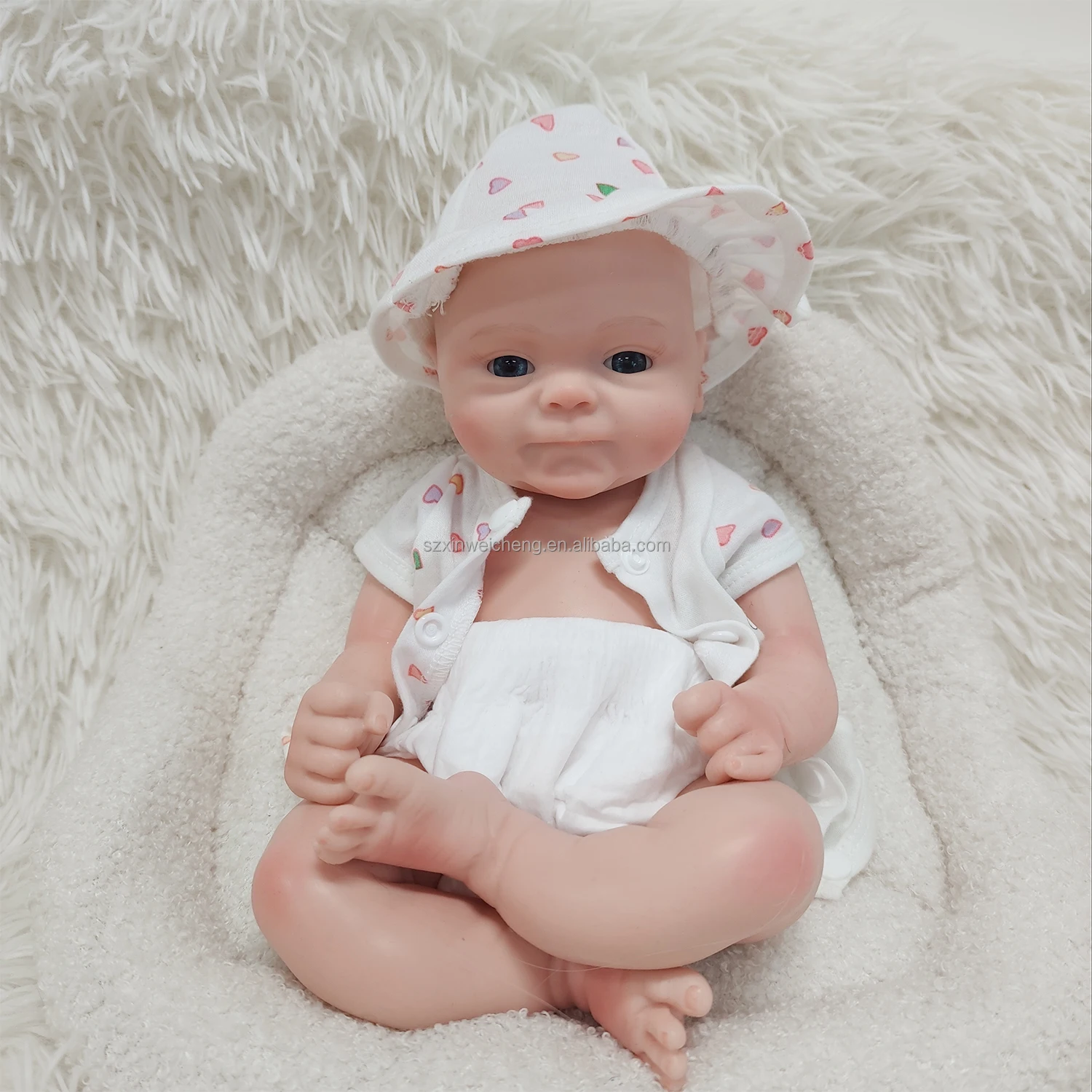 Wholesale 16inch Reborn Full Silicone Dolls Realistic Mini Newborn Smile Baby Toys Washable Collectibles