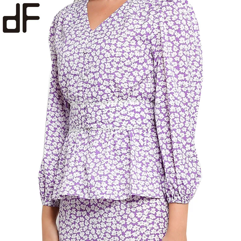 OEM Гуанчжоу завод по индивидуальному заказу мусульманский хлопок Baju Kurung 2022 блузка с цветочным принтом и длинные юбки Indonesia