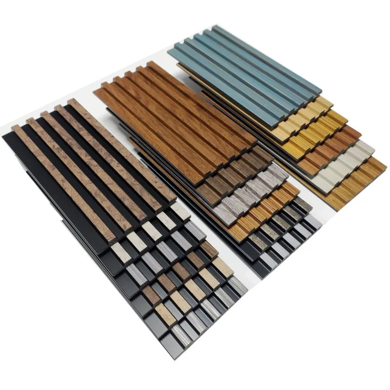 Wholesale Decorative 3d Pvc Wpc Slat Wood Wall Panels Cladding Fluted Interior Decor Wooden Ps Wall Panel / Wpc Wall Panel