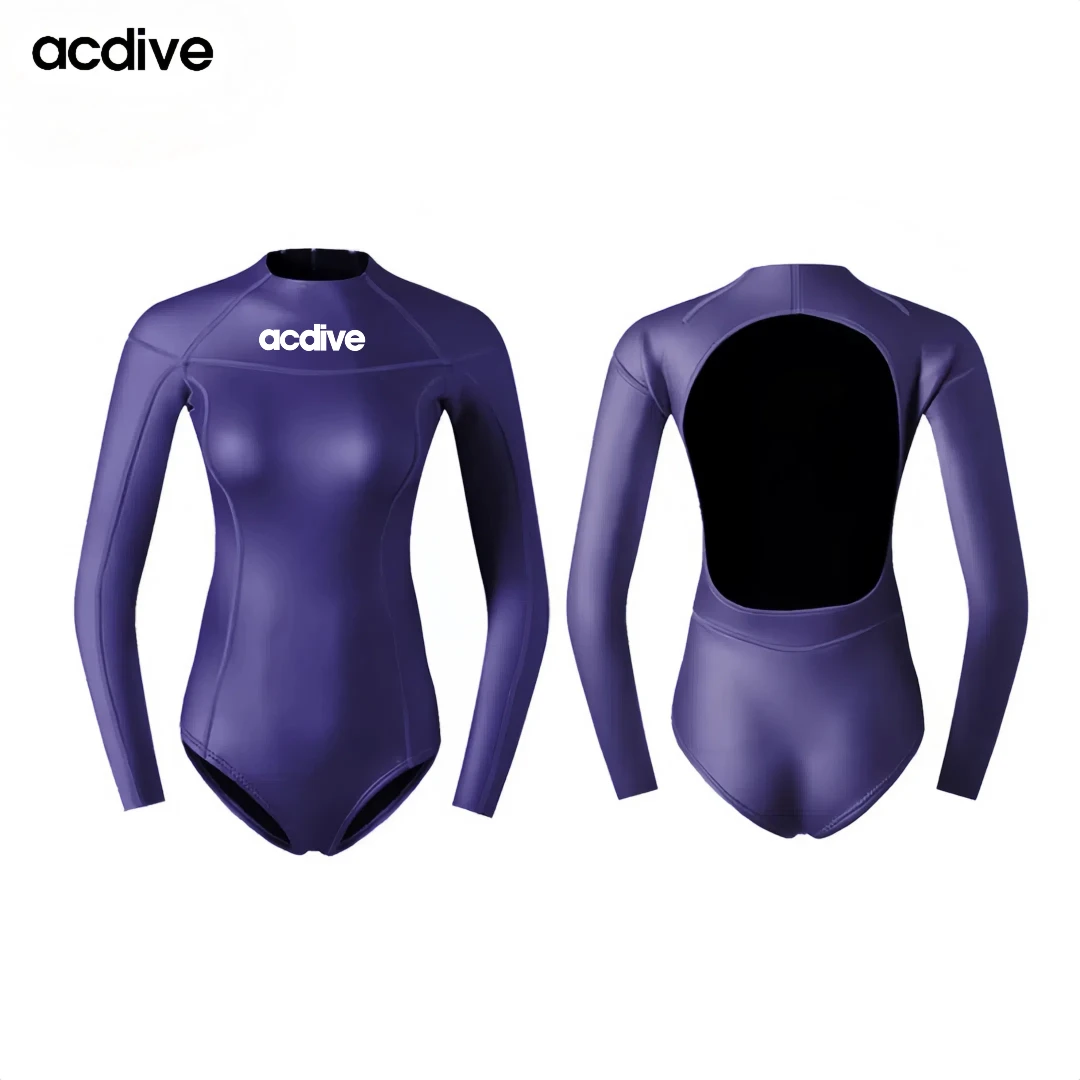 Ultra Stretchy Yamamoto 2mm Neoprene Titanium Coated Women Bady Fitted Bikini Swimming Snorkeling Wetsuit