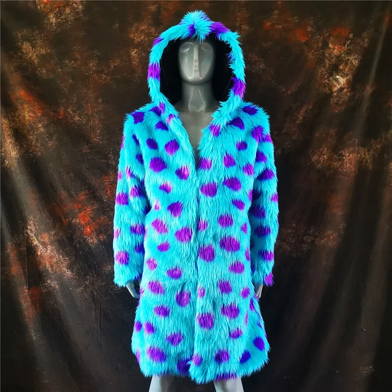 Мужская Роскошная куртка из искусственного меха с леопардовым принтом