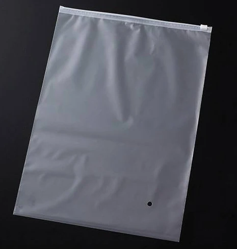 Customized printed logo matte frosted ziplock bags pvc pe zipper lock plastic zip bag for clothes