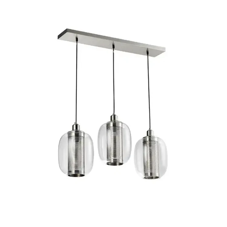 3XE26  Interior Ceiling Pendant Lighting Fixture1 - Light Brushed Nickel Single Pendant