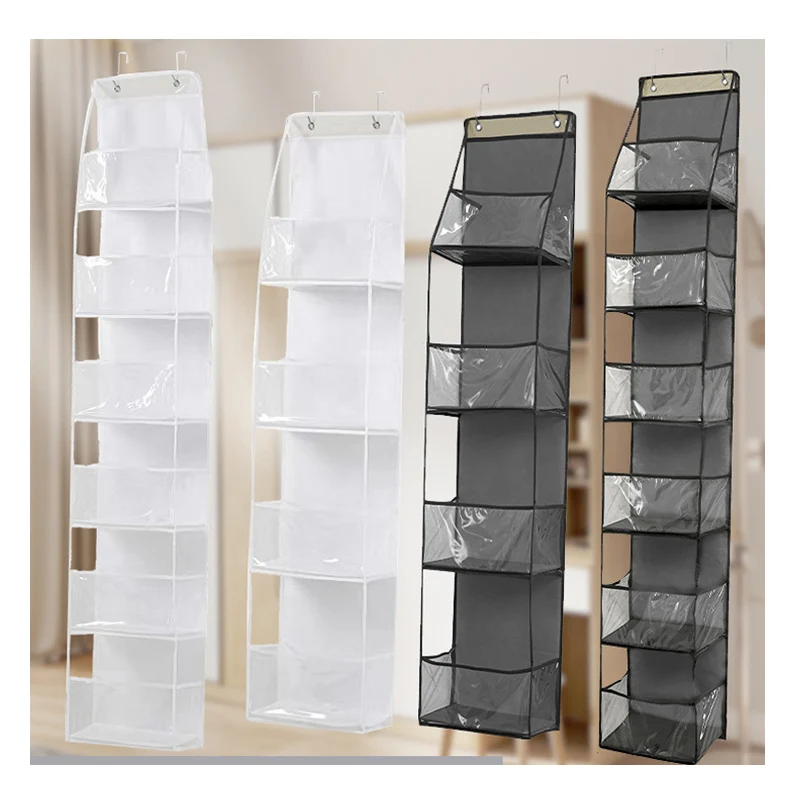 Wholesale Hanging Bag Over The Door Storage Handbag Sundries Organizer With 4/6-Shelf Wall Mount Fabric Organizer