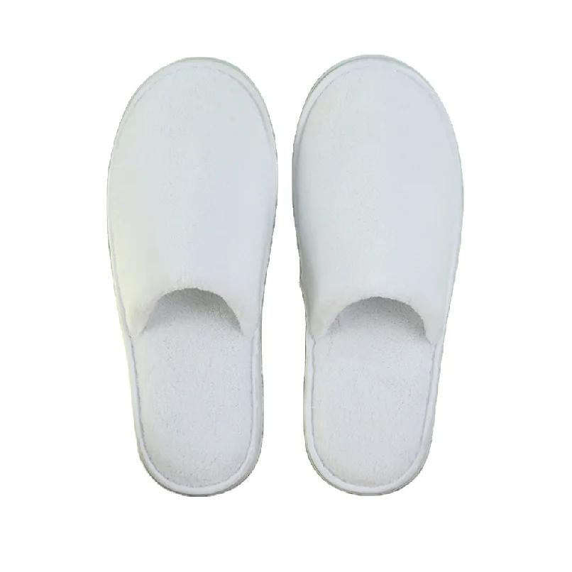 RTSStock Coral Fleece Custom Logo Hotel Slippers Disposable Slippers White Spa Hotel Women S Slippers And Sandals