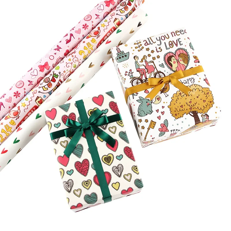 Wholesale Eco Friendly Tissue Paper Hand Painted Holiday Graduation Gifts Box Wrapping Paper Christmas Wrap Paper For Girl